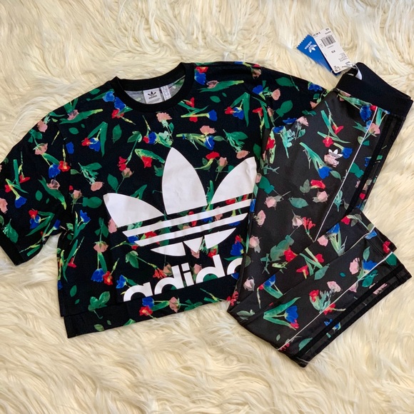 Adidas Bellista Allover Print Floral Set - Picture 3 of 6